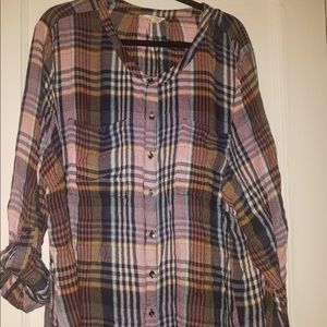 CASLON plaid button down shirt